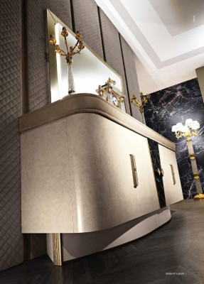 Comò con specchio in legno, mobili comò armadio camera da letto lusso credenza nuova