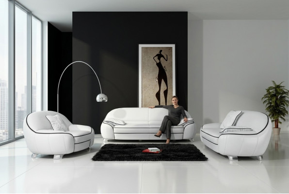 Divano in pelle Divano Angolare 3+2+1 posti Arredamento Moderno Design Moderno Divano F3013