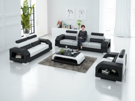 Divano in pelle Divano angolare Composizione 3+2+1 posti Set di divani Design Moderno Divano G8001D