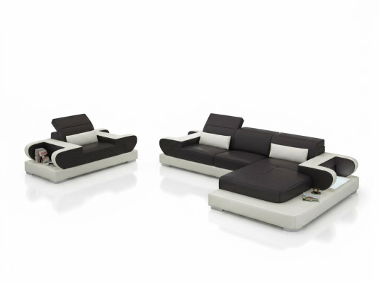 Design XXL Divano ad angolo in pelle Sofa Poltrona Imbottito Paesaggio abitativo G8002E