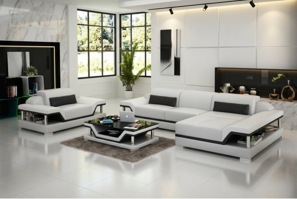 Design divano in pelle Divano Divano Cuscino Polster Angolo Salotto Set Divani Nuovo G8004F