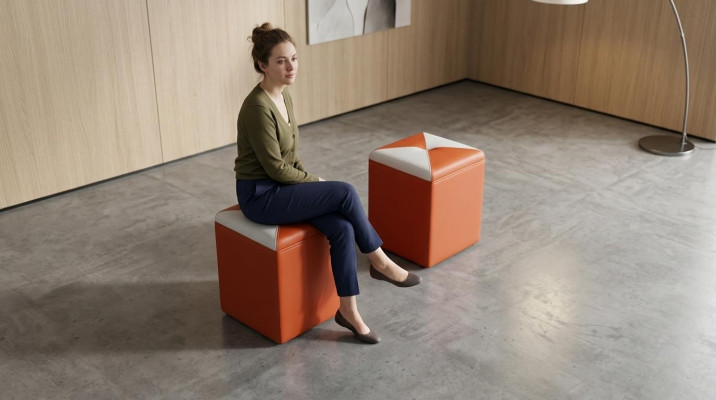 Design Pouf Poggiapiedi Pouf Ottomana Sedia Chaise Imbottita FT006