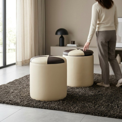 Design Pouf poggiapiedi ottomana seduta chaise imbottita Pufa FT009