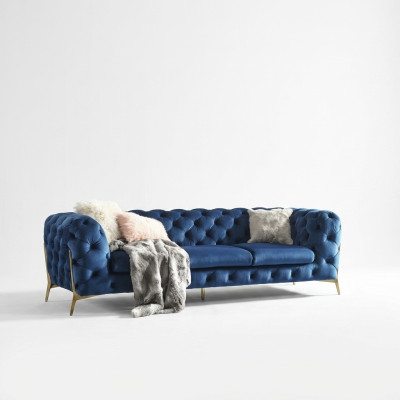 Chesterfield Divano in tessuto Poltrona Seduta Divano Grande XXL 3 posti in Tessuto Couchen