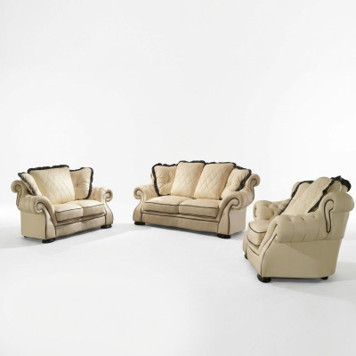 Classico divano in pelle, divano, set di divani, divani, divanetti, set di divani, imbottitura 3+2