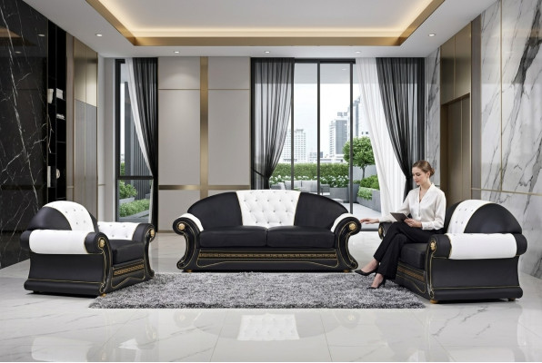 Divano angolare modulare design moderno 6020 con divani da 3 e 2 posti.