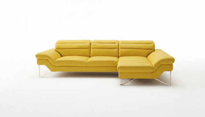 Designer divano multifunzione angolare in pelle imbottito, nuovo.