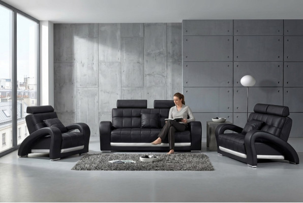 Divano in pelle divano composto da 3 posti letto + 2 + 1 insieme di design divano moderno B2023.