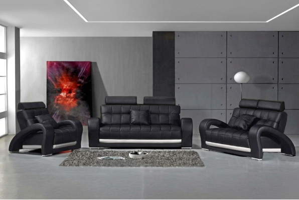 Divano in pelle divano composto da 3 posti letto + 2 + 1 insieme di design divano moderno B2023.