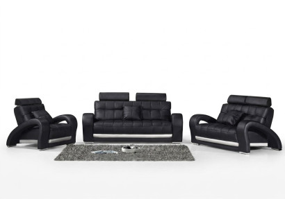 Divano in pelle divano composto da 3 posti letto + 2 + 1 insieme di design divano moderno B2023.