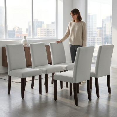 6 sedie design lounge club imbottite con seduta e schienale, nuove.