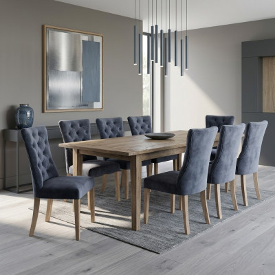 8x sedie Sedia Imbottitura Design Chesterfield Set completo di poltrona