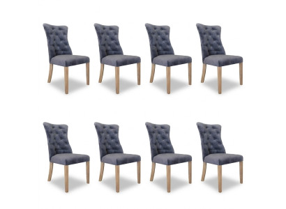 8x sedie Sedia Imbottitura Design Chesterfield Set completo di poltrona