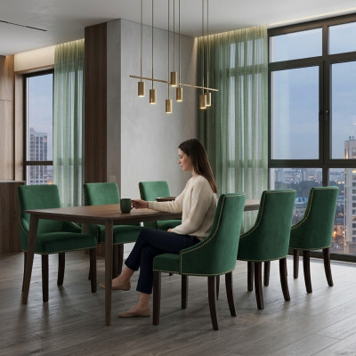 6x Sedie Imbottite Design Moderne Set Poltrone da Soggiorno Club