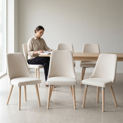 6x Sedie Imbottite Design, Set di Sedie Sitz Polster Stuhl, Divano Set Sedia Lounge Club