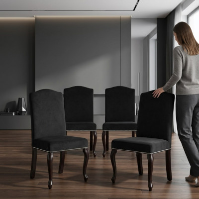 4x Set di sedie imbottite di design in tessuto completo