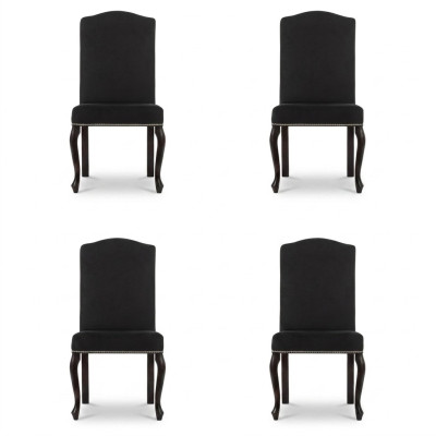4x Set di sedie imbottite di design in tessuto completo