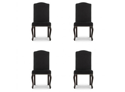 4x Set di sedie imbottite di design in tessuto completo