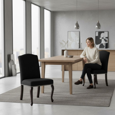 6x Set di sedie imbottite di design in tessuto completo