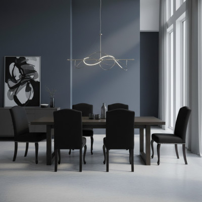 6x Set di sedie imbottite di design in tessuto completo