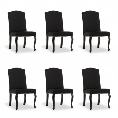 6x Set di sedie imbottite di design in tessuto completo