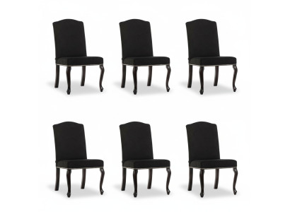 6x Set di sedie imbottite di design in tessuto completo