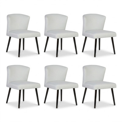 6x Sedie imbottite in pelle Cuscino Poltrona Design Poltrona Lounge Club Set Nuovo