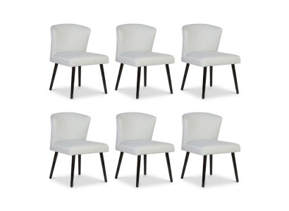6x Sedie imbottite in pelle Cuscino Poltrona Design Poltrona Lounge Club Set Nuovo