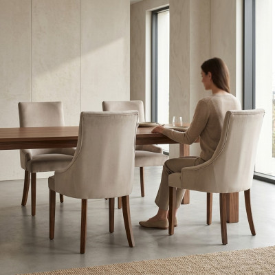 4x Set di sedie Imbottite di Design Poltrona poltroncine Completamente retrò Soggiorno