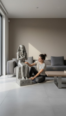 Statua del faraone egiziano Scultura Statuetta Sculture Decorazioni Decorazione Figura 117cm
