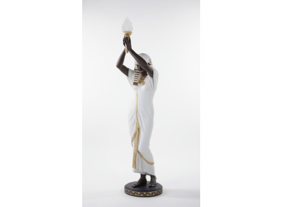 Lampada da terra scultura figura lampade luce Egitto statua figure sculture decorazioni