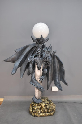 Lampada a stelo gotica XXL Design Lampada da terra Illuminazione Draghi Luminaria 143 cm
