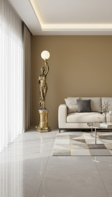 Lampada XXL Design in piedi con scultura figura statue 227cm.