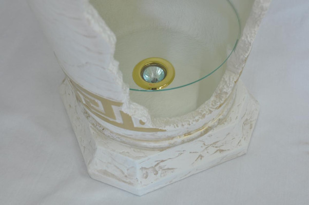 XXL Medusa Stile Antico Vetrina Bar Vaso da Pavimento Armadio Colonna Vetrina 127cm Nuovo