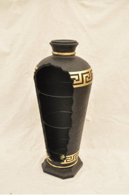 XXL Medusa Stile Antico Vetrina Bar Vaso da Pavimento Armadio Colonna Vetrina 127cm Nuovo