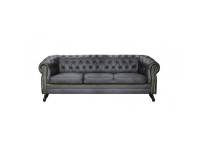 Chesterfield Set divano 3+1 Poltrona in pelle Sofà