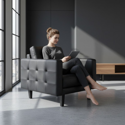 Chesterfield Set di divani 3+2+1 Tirana Couch Set di divani imbottiti in pelle