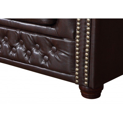 Chesterfield set divano 3+2+1 Yorki in tessuto, divano composto da sofà e poltrone, nuovo