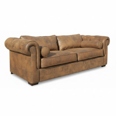 Chesterfield Set divano 3+2, set di rivestimenti in pelle per divani nuovo.