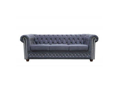 Chesterfield Set di divani in pelle con cristalli imbottiture 3+2 divano
