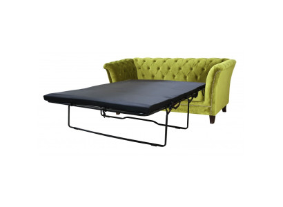 Divano letto Chesterfield a 2 posti con funzione letto, divano imbottito.