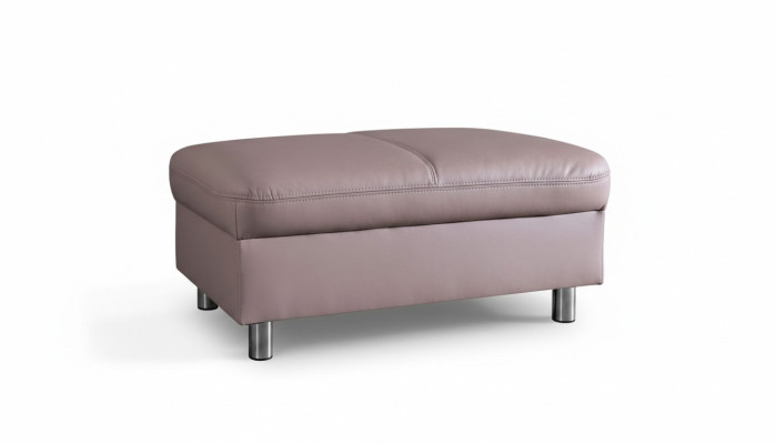Pouf da salotto XXL Club in pelle, pouf ottomano di design in tessuto.