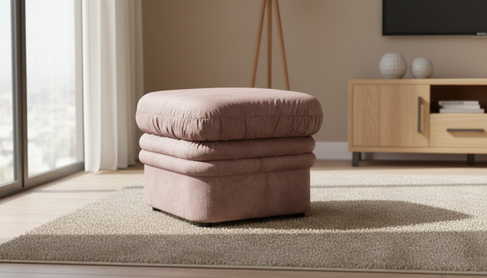 Sgabello lounge XXL Club, poggiapiedi, otomana, pouf, tessuto design