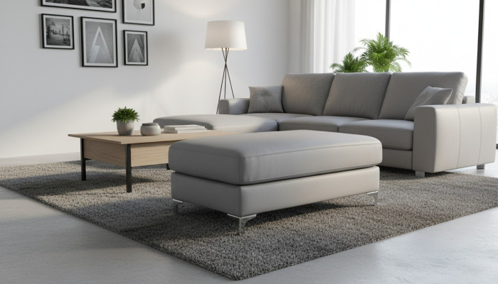 XXL Club Poggiapiedi Lounge Panca Ottomana Pufa ´Textile Ottoman Designer