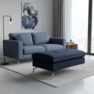 XXL Club Poggiapiedi in tessuto Lounge Pouf Ottomano Pufa Tessile Ottoman