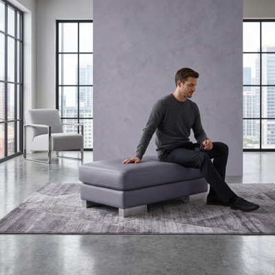 XXL Club poggiapiedi Club Lounge pouf Pufa in pelle ottomano designer tessile