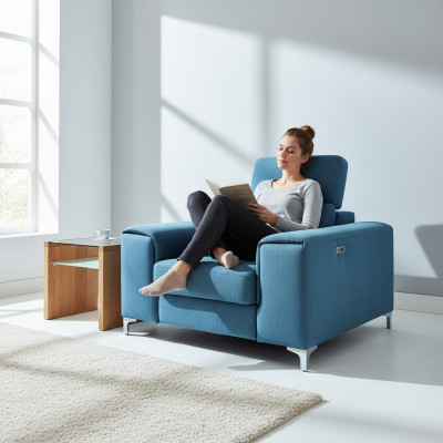 Poltrona elettrica per home theater relax Club TV 1 posto piediera reclinabile divano