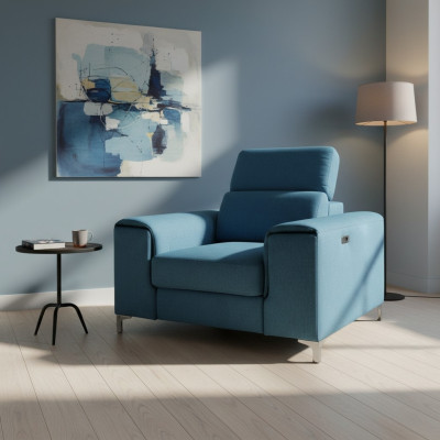 Poltrona elettrica per home theater relax Club TV 1 posto piediera reclinabile divano