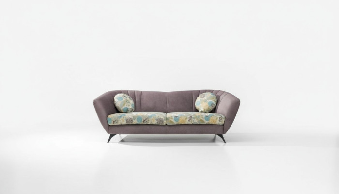 Design divano relax a 3 posti per club, divano lounge in tessuto con imbottitura.