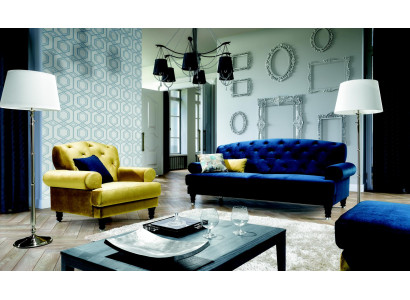 Set di divani classici 3 + 1 con design Chesterfield, divano, divano e sofà imbottiti nuovi